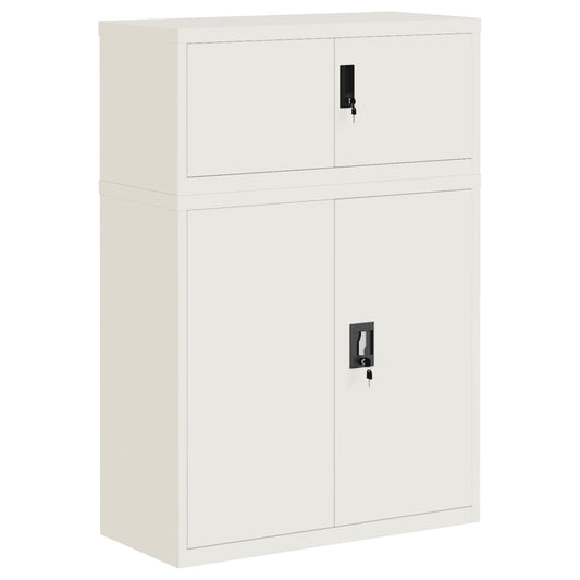 File Cabinet White 90x40x130 cm Steel File Cabinet White 90x40x130 cm Steel