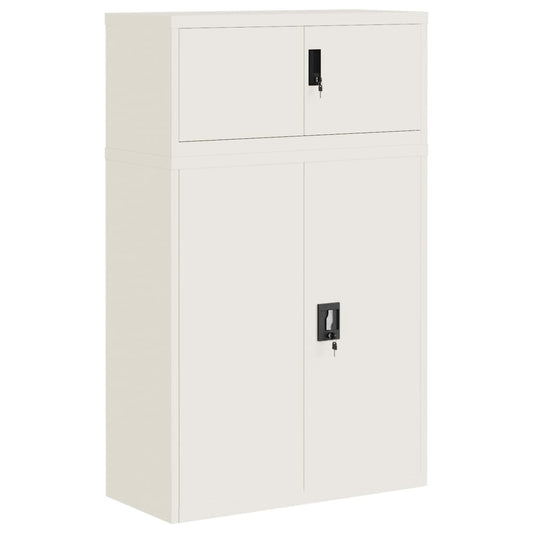 File Cabinet White 90x40x145 cm Steel File Cabinet White 90x40x145 cm Steel