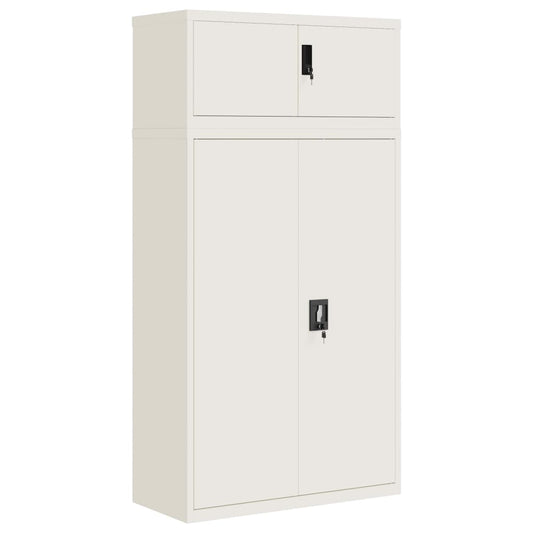 File Cabinet White 90x40x180 cm Steel File Cabinet White 90x40x180 cm Steel