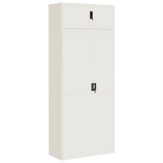 File Cabinet White 90x40x220 cm Steel File Cabinet White 90x40x220 cm Steel