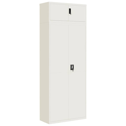 File Cabinet White 90x40x240 cm Steel File Cabinet White 90x40x240 cm Steel