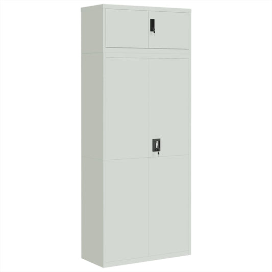 File Cabinet Light Grey 90x40x220 cm Steel File Cabinet Light Grey 90x40x220 cm Steel