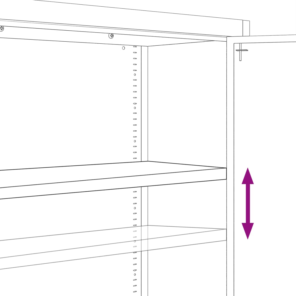 File Cabinet Light Grey 90x40x220 cm Steel