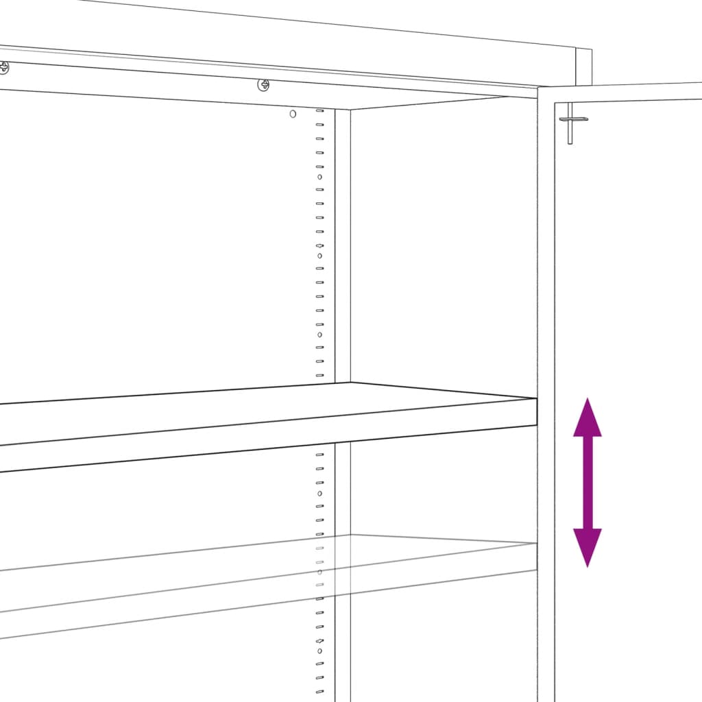 File Cabinet Light Grey 90x40x240 cm Steel
