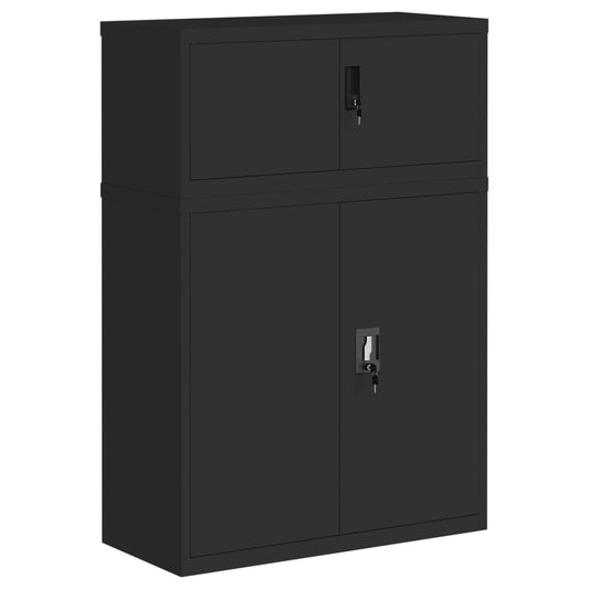 File Cabinet Black 90x40x130 cm Steel File Cabinet Black 90x40x130 cm Steel