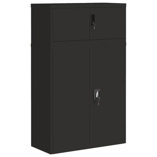 File Cabinet Black 90x40x145 cm Steel File Cabinet Black 90x40x145 cm Steel