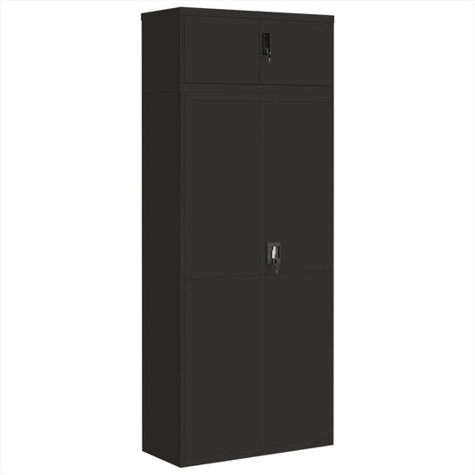 File Cabinet Black 90x40x220 cm Steel File Cabinet Black 90x40x220 cm Steel