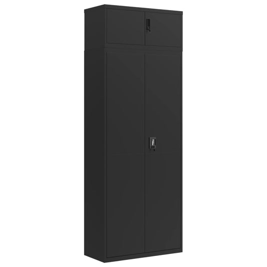 File Cabinet Black 90x40x240 cm Steel File Cabinet Black 90x40x240 cm Steel