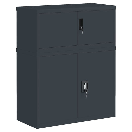File Cabinet Anthracite 90x40x110 cm Steel File Cabinet Anthracite 90x40x110 cm Steel