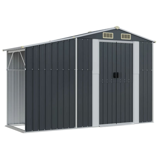 Garden Shed Anthracite 277x93x179 cm Galvanised Steel Garden Shed Anthracite 277x93x179 cm Galvanised Steel