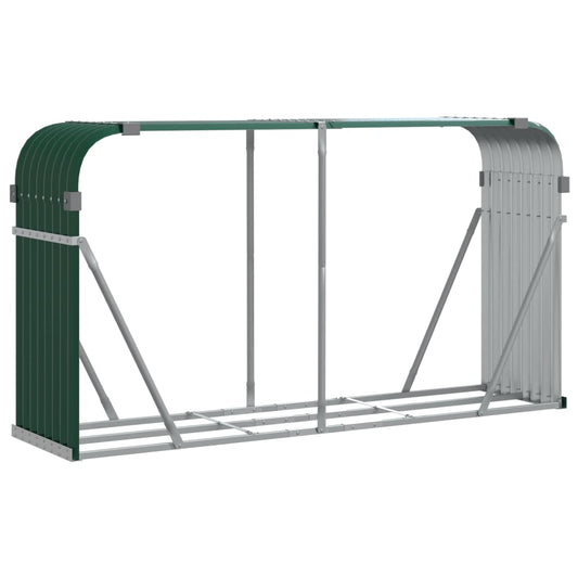 Log Holder Green 234x45x100 cm Galvanised Steel Log Holder Green 234x45x100 cm Galvanised Steel