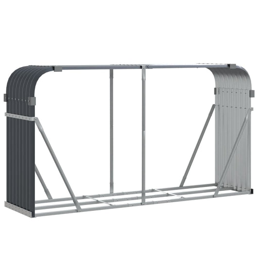 Log Holder Anthracite 180x45x100 cm Galvanised Steel Log Holder Anthracite 180x45x100 cm Galvanised Steel