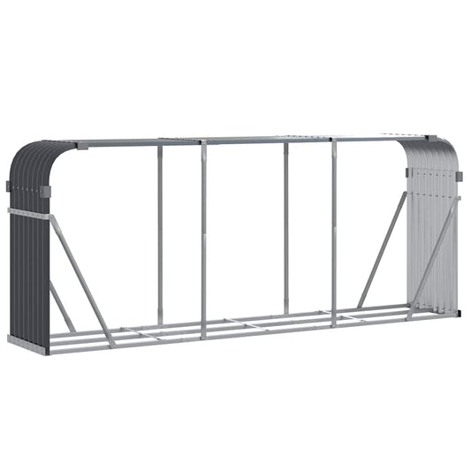 Log Holder Anthracite 234x45x100 cm Galvanised Steel Log Holder Anthracite 234x45x100 cm Galvanised Steel