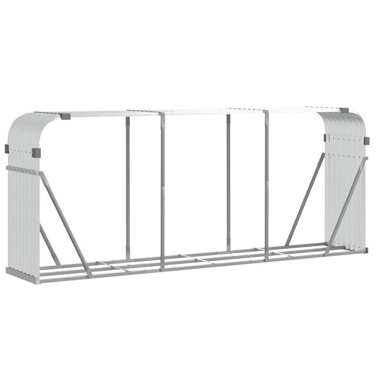 Log Holder Silver 234x45x100 cm Galvanised Steel Log Holder Silver 234x45x100 cm Galvanised Steel