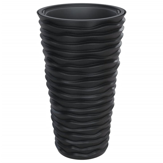 Planter with Removable Inner Anthracite 8/22 L PP Grooved Look Planter with Removable Inner Anthracite 8/22 L PP Grooved Look
