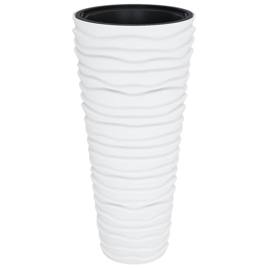 Planter with Removable Inner White 18/45 L PP Grooved Look Planter with Removable Inner White 18/45 L PP Grooved Look