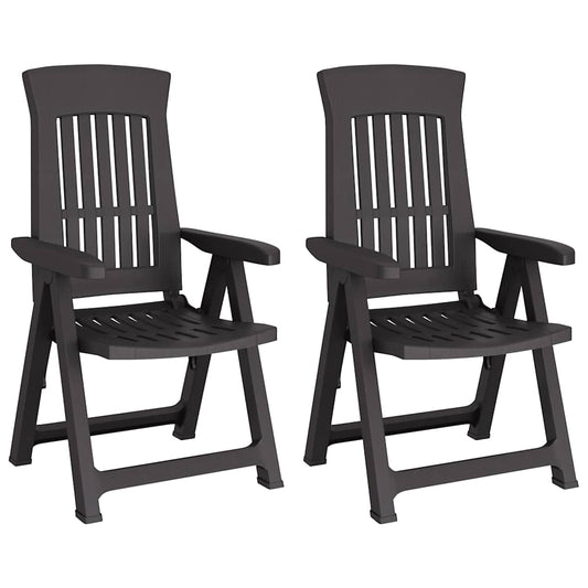 Garden Reclining Chair | Set of 2 | Anthracite | Polypropylene (PP) Garden Reclining Chair | Set of 2 | Anthracite | Polypropylene (PP)
