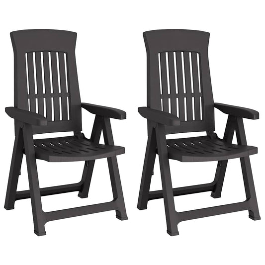 Reclining Folding Chairs 2 pcs Anthracite PP Reclining Folding Chairs 2 pcs Anthracite PP