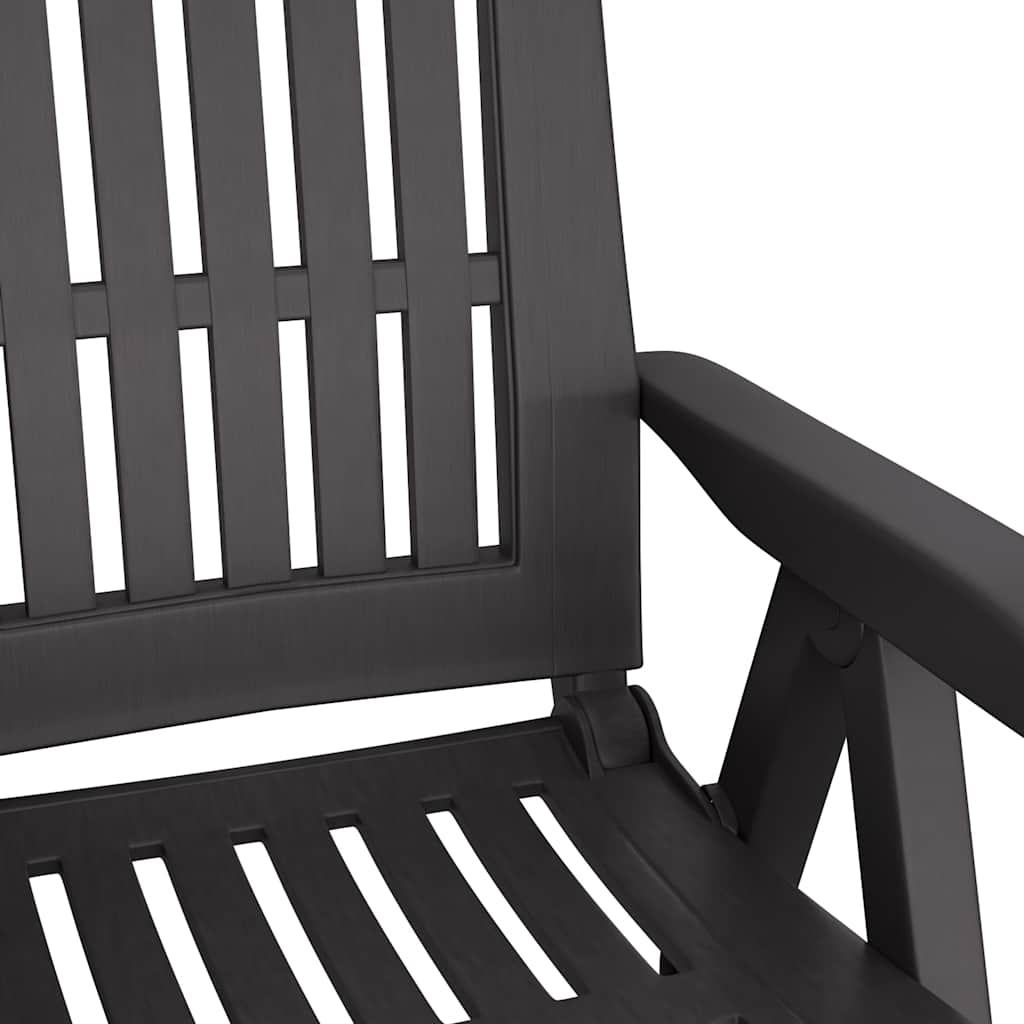 Reclining Folding Chairs 2 pcs Anthracite PP