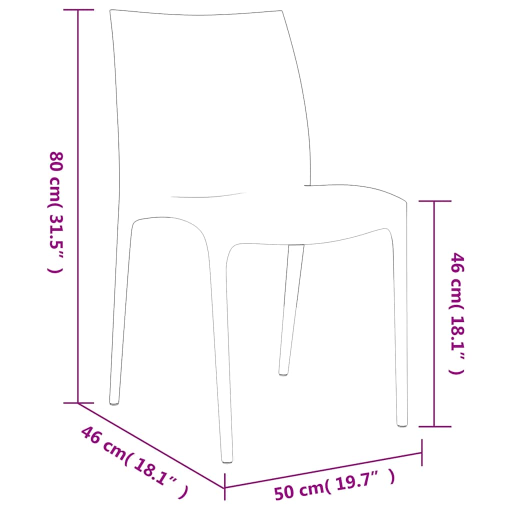 Garden Chairs 2 pcs Anthracite 50x46x80 cm Polypropylene