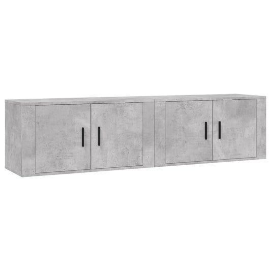 2 Piece Wall-mounted TV Cabinet Set Concrete Grey 80x34,5x40 cm 2 Piece Wall-mounted TV Cabinet Set Concrete Grey 80x34,5x40 cm