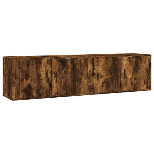 2 Piece Wall-mounted TV Cabinet Set Smoked Oak 80x34,5x40 cm 2 Piece Wall-mounted TV Cabinet Set Smoked Oak 80x34,5x40 cm