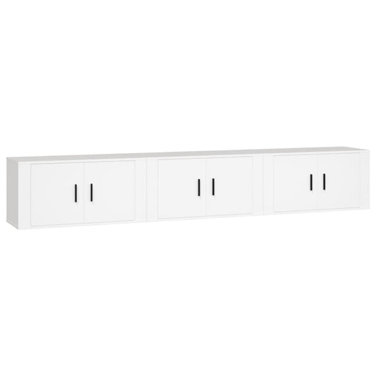 3 Piece Wall-mounted TV Cabinet Set White 80x34,5x40 cm 3 Piece Wall-mounted TV Cabinet Set White 80x34,5x40 cm