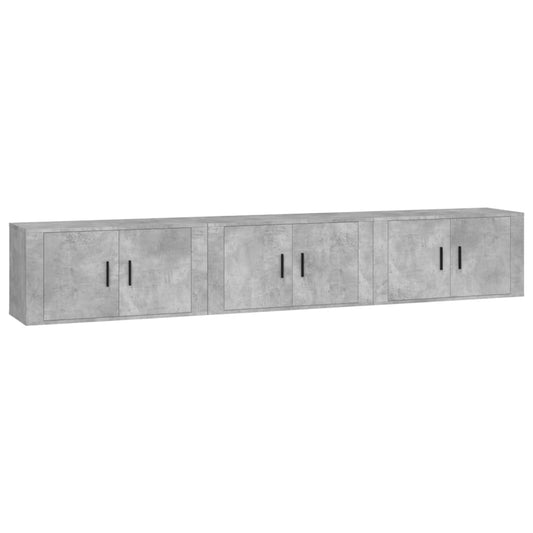 3 Piece Wall-mounted TV Cabinet Set Concrete Grey 80x34,5x40 cm 3 Piece Wall-mounted TV Cabinet Set Concrete Grey 80x34,5x40 cm