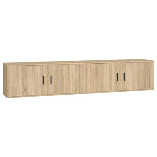 2 Piece Wall-mounted TV Cabinet Set Sonoma Oak 100x34,5x40 cm 2 Piece Wall-mounted TV Cabinet Set Sonoma Oak 100x34,5x40 cm