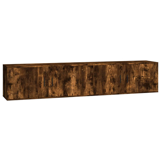 2 Piece Wall-mounted TV Cabinet Set Smoked Oak 100x34,5x40 cm 2 Piece Wall-mounted TV Cabinet Set Smoked Oak 100x34,5x40 cm