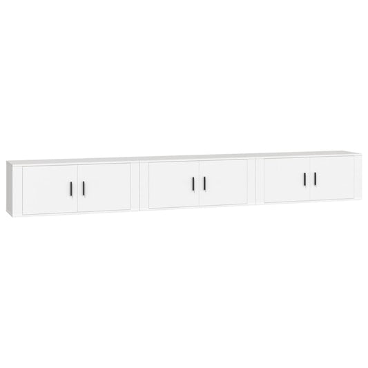 3 Piece Wall-mounted TV Cabinet Set White 100x34,5x40 cm 3 Piece Wall-mounted TV Cabinet Set White 100x34,5x40 cm