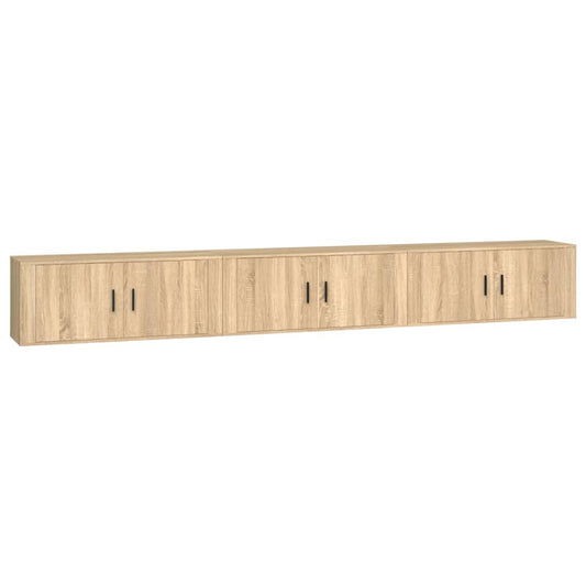 3 Piece Wall-mounted TV Cabinet Set Sonoma Oak 100x34,5x40 cm 3 Piece Wall-mounted TV Cabinet Set Sonoma Oak 100x34,5x40 cm