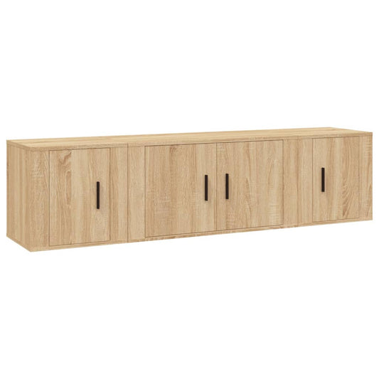 3 Piece TV Cabinet Set Sonoma Oak Engineered Wood 3 Piece TV Cabinet Set Sonoma Oak Engineered Wood