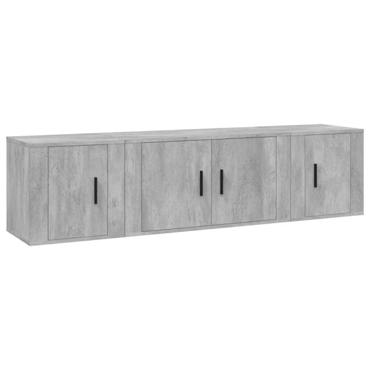 3 Piece TV Cabinet Set Concrete Grey Engineered Wood 3 Piece TV Cabinet Set Concrete Grey Engineered Wood