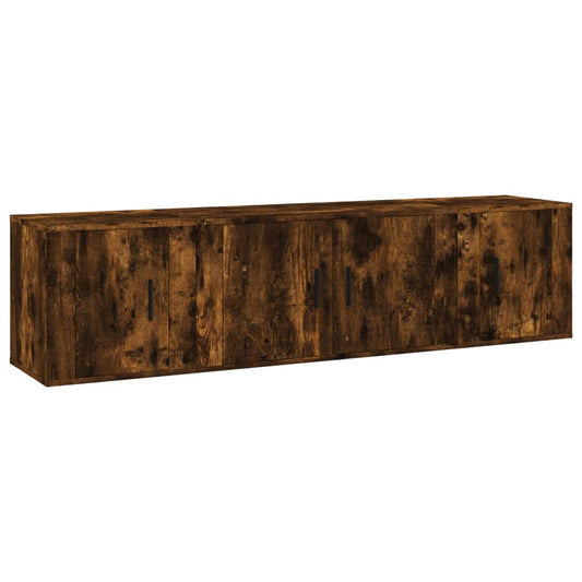 3 Piece TV Cabinet Set Smoked Oak Engineered Wood 3 Piece TV Cabinet Set Smoked Oak Engineered Wood