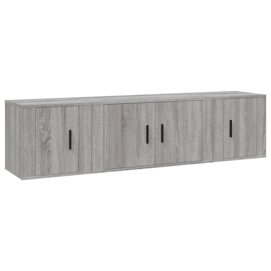 3 Piece TV Cabinet Set Grey Sonoma Engineered Wood 3 Piece TV Cabinet Set Grey Sonoma Engineered Wood