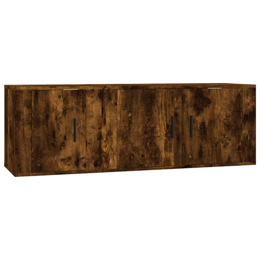 2 Piece TV Cabinet Set Smoked Oak Engineered Wood 2 Piece TV Cabinet Set Smoked Oak Engineered Wood