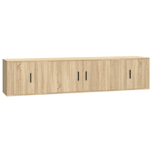 3 Piece TV Cabinet Set Sonoma Oak Engineered Wood 3 Piece TV Cabinet Set Sonoma Oak Engineered Wood