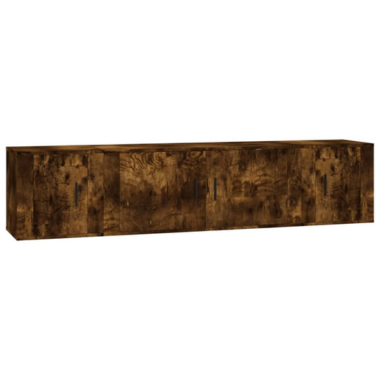 3 Piece TV Cabinet Set Smoked Oak Engineered Wood 3 Piece TV Cabinet Set Smoked Oak Engineered Wood