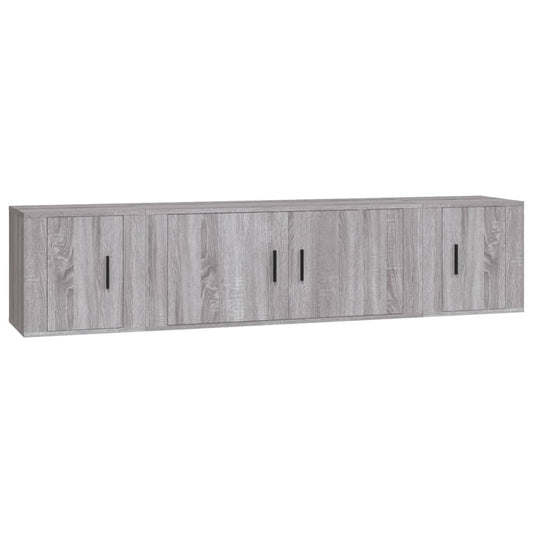 3 Piece TV Cabinet Set Grey Sonoma Engineered Wood 3 Piece TV Cabinet Set Grey Sonoma Engineered Wood