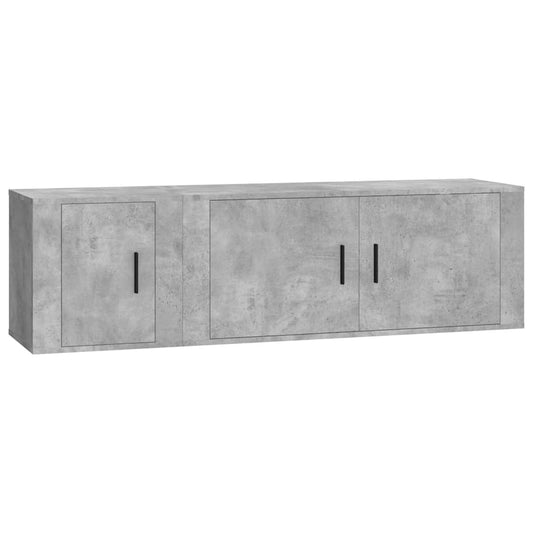 2 Piece TV Cabinet Set Concrete Grey Engineered Wood 2 Piece TV Cabinet Set Concrete Grey Engineered Wood