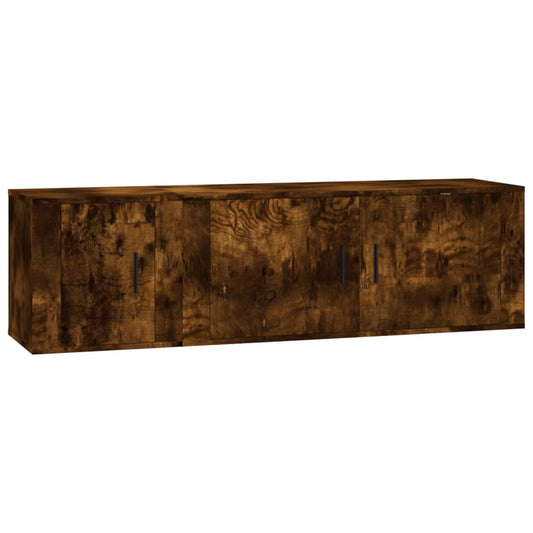 2 Piece TV Cabinet Set Smoked Oak Engineered Wood 2 Piece TV Cabinet Set Smoked Oak Engineered Wood