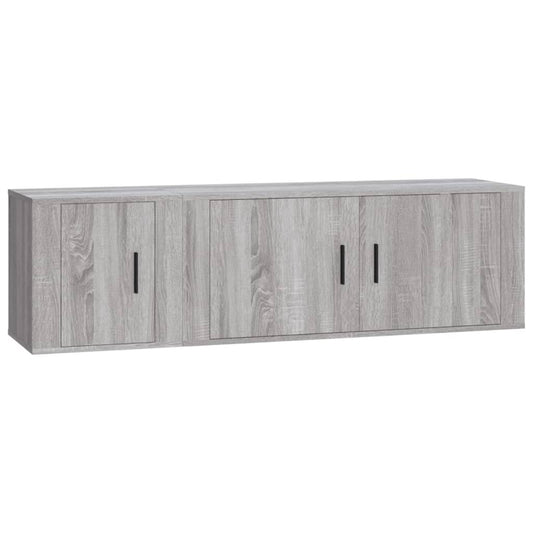 2 Piece TV Cabinet Set Grey Sonoma Engineered Wood 2 Piece TV Cabinet Set Grey Sonoma Engineered Wood