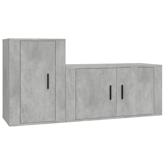 2 Piece TV Cabinet Set Concrete Grey Engineered Wood 2 Piece TV Cabinet Set Concrete Grey Engineered Wood