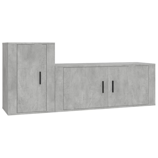 2 Piece TV Cabinet Set Concrete Grey Engineered Wood 2 Piece TV Cabinet Set Concrete Grey Engineered Wood