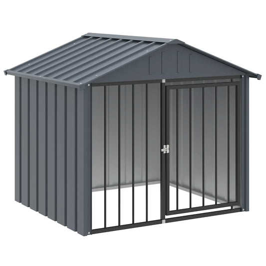Dog House with Roof Black 117x103x102 cm Galvanised Steel Dog House with Roof Black 117x103x102 cm Galvanised Steel
