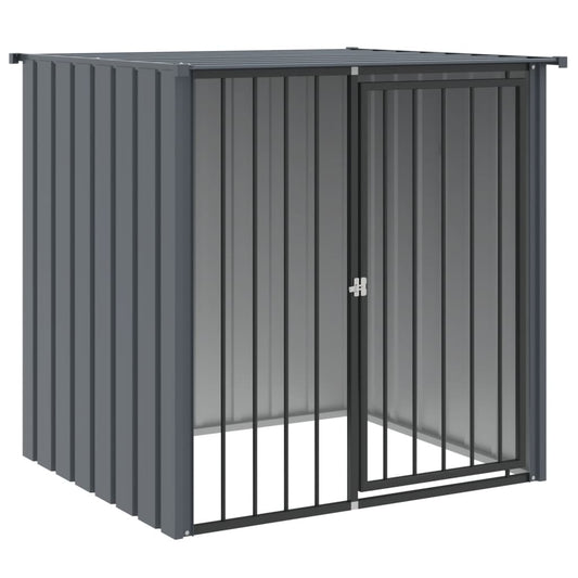 Dog House with Roof Black 110x103x109 cm Galvanised Steel Dog House with Roof Black 110x103x109 cm Galvanised Steel