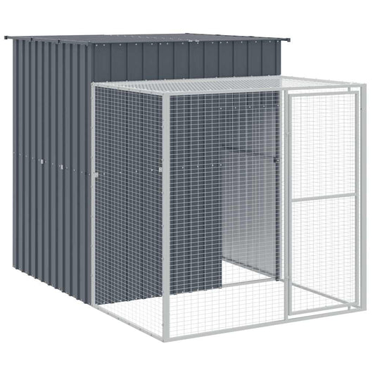 Chicken Cage with Run Anthracite 165x251x181 cm Galvanised Steel Chicken Cage with Run Anthracite 165x251x181 cm Galvanised Steel