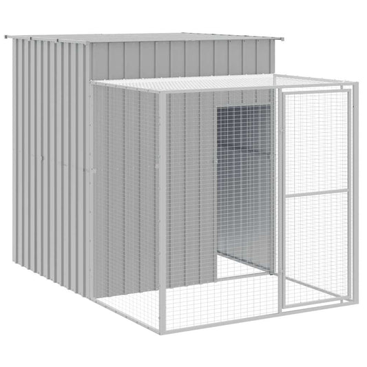 Chicken Cage with Run Light Grey 165x251x181 cm Galvanised Steel Chicken Cage with Run Light Grey 165x251x181 cm Galvanised Steel