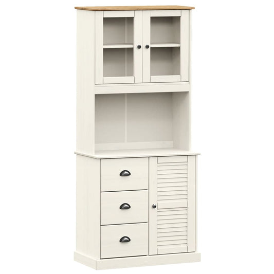 Highboard "VIGO" White 78x40x175 cm Solid Wood Pine Highboard "VIGO" White 78x40x175 cm Solid Wood Pine